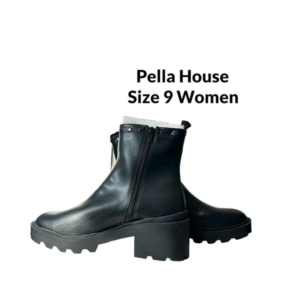 NEW Women’s Time and Tru Chelsea Embellished Chunky Boots Black Size 9 - Picture 5 of 8